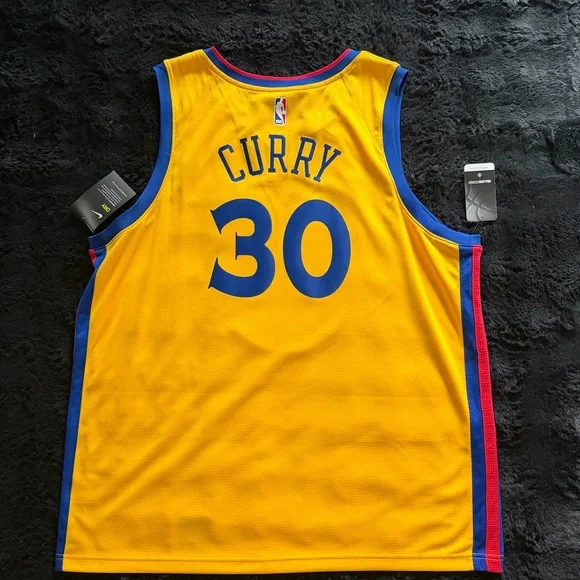 Nike Yellow and Blue 'The Bay' Basketball Jersey - Picture 2 of 2